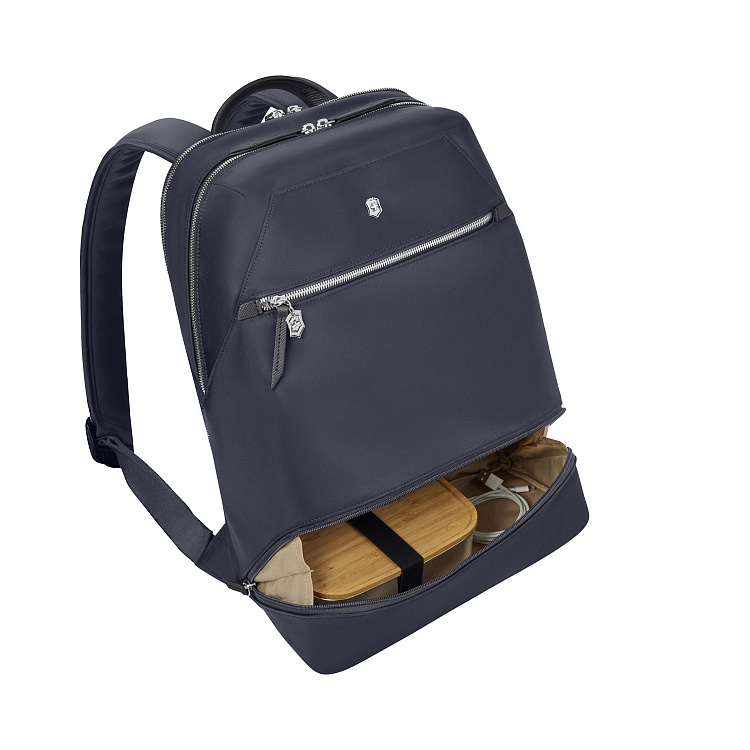 Рюкзак VICTORINOX Victoria Signature Deluxe Backpack, синий, нейлон/кожа, 32x18x39 см