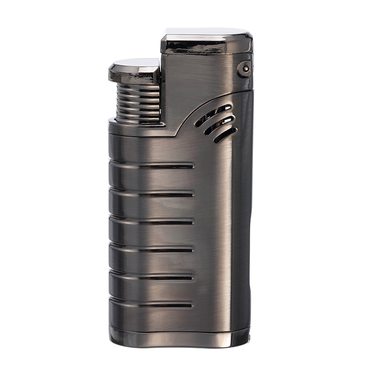 Зажигалка S.Quire газовая, турбо, тройное пламя, оружейная сталь