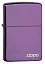 Зажигалка ZIPPO Classic с покрытием Abyss™, латунь/сталь, фиолетовая с логотипом, 38x13x57 мм