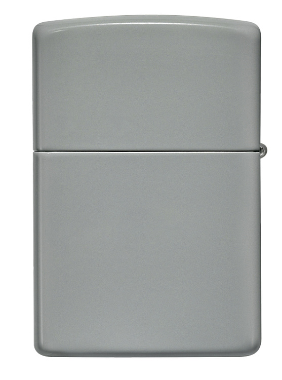 Зажигалка ZIPPO Classic с покрытием Flat Grey, латунь/сталь, серая, глянцевая, 38x13x57 мм
