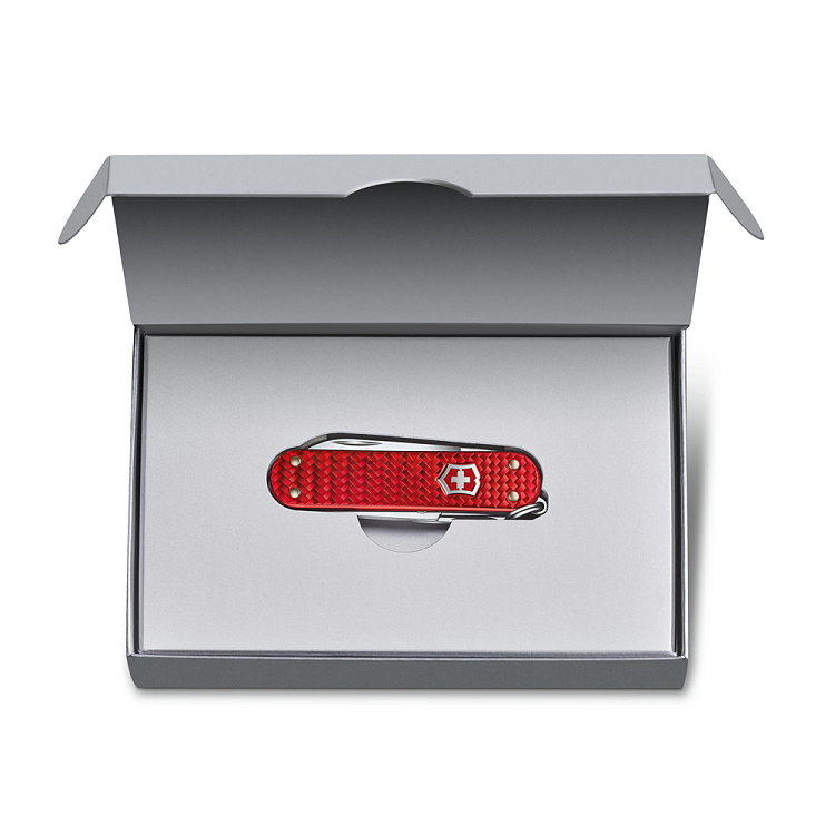 Нож-брелок VICTORINOX Classic SD Precious Alox "Iconic Red", 58 мм, 5 функций, красный