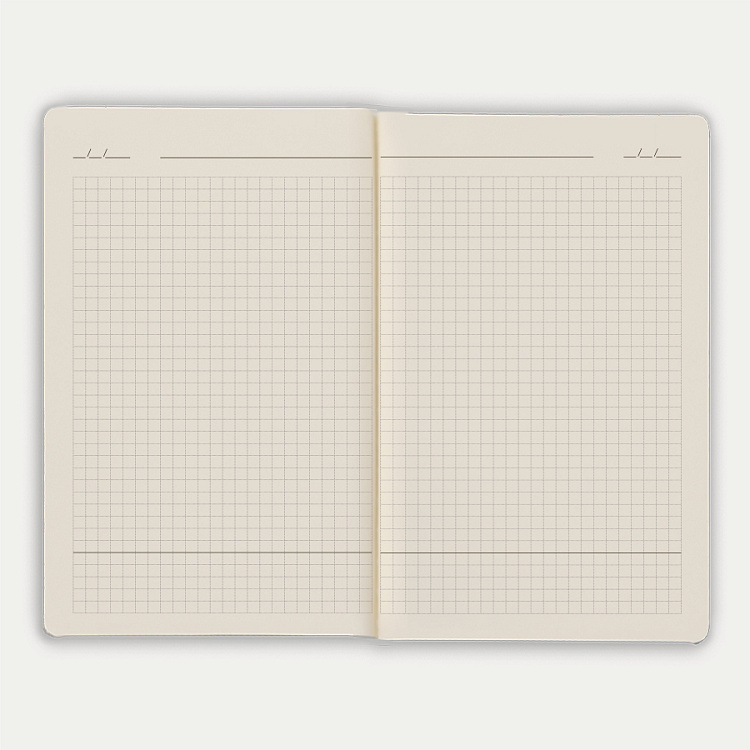 Тетрадь SLIMMY, 140 х 210 мм,  черный с черным, бежевый блок, в клетку