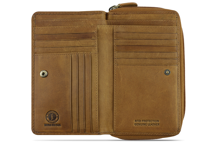 Кошелек KLONDIKE RUSH «Ava», натуральная кожа в коньячном цвете, 16 х 10 х 3 см