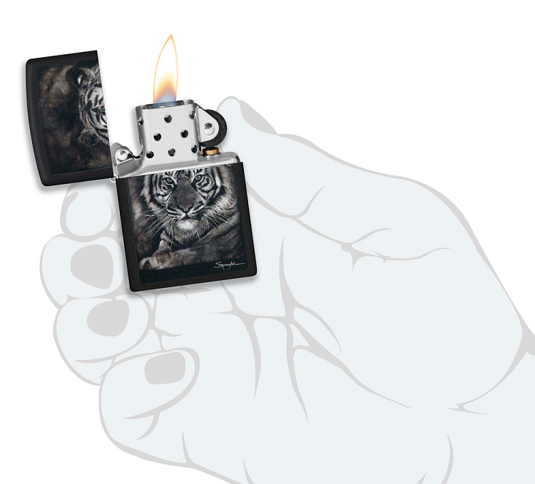 Зажигалка ZIPPO Spazuk Design с покрытием Black Matte, латунь/сталь, чёрная, матовая, 38x13x57 мм