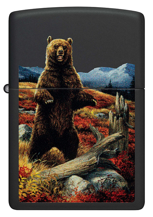 Зажигалка ZIPPO Linda Picken с покрытием Black Matte, латунь/сталь, черная, 38x13x57 мм