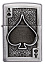 Зажигалка ZIPPO Ace Of Spades с покрытием Brushed Chrome, латунь/сталь, серебристая, 38x13x57 мм