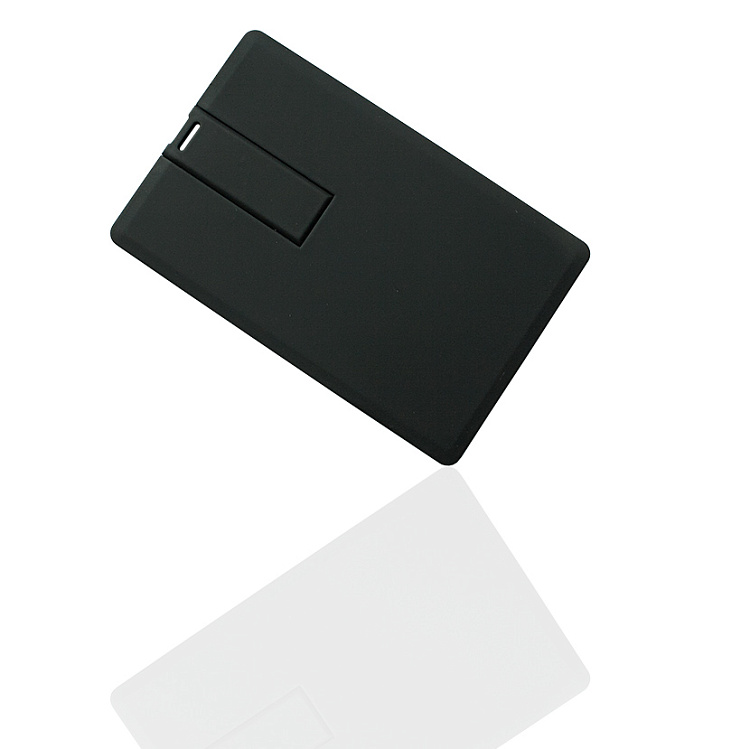 Флешка-визитка черная с soft touch покрытием KR008, soft
