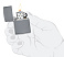 Зажигалка ZIPPO Classic с покрытием Flat Grey, латунь/сталь, серая, глянцевая, 38x13x57 мм