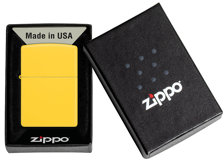 Зажигалка ZIPPO Classic с покрытием Sunflower, латунь/сталь, желтая, глянцевая, 38x13x57 мм