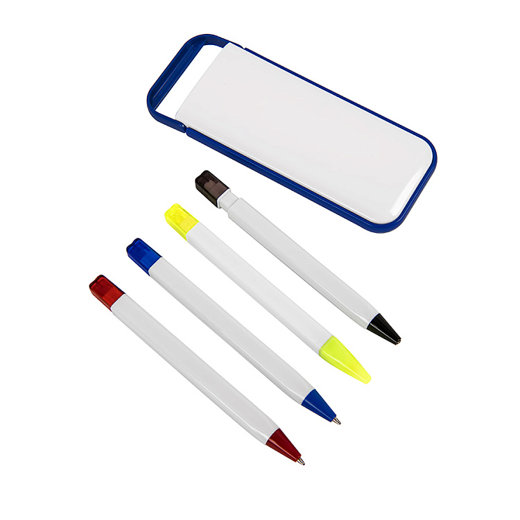 Набор "Help": две цветных шариковых ручки,карандаш и маркер