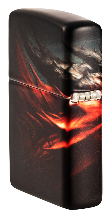 Зажигалка ZIPPO Dragon Design с покрытием 540 Matte, латунь/сталь, черная, 38x13x57 мм