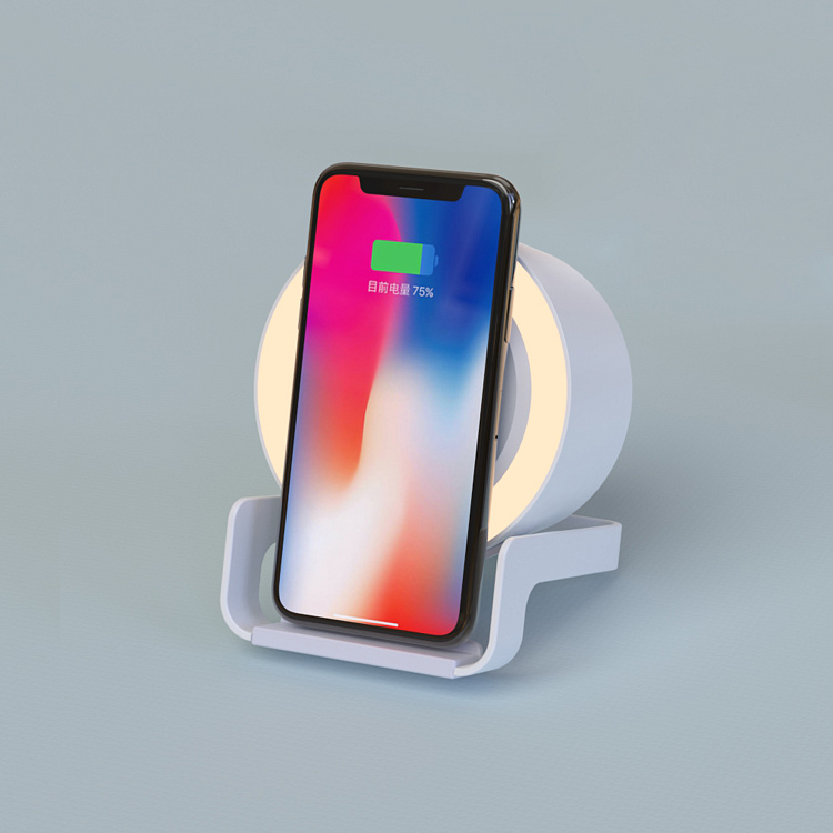 Bluetooth колонка-подставка "Smart Sound" с беспроводным (10W) зарядным устройством и подсветкой