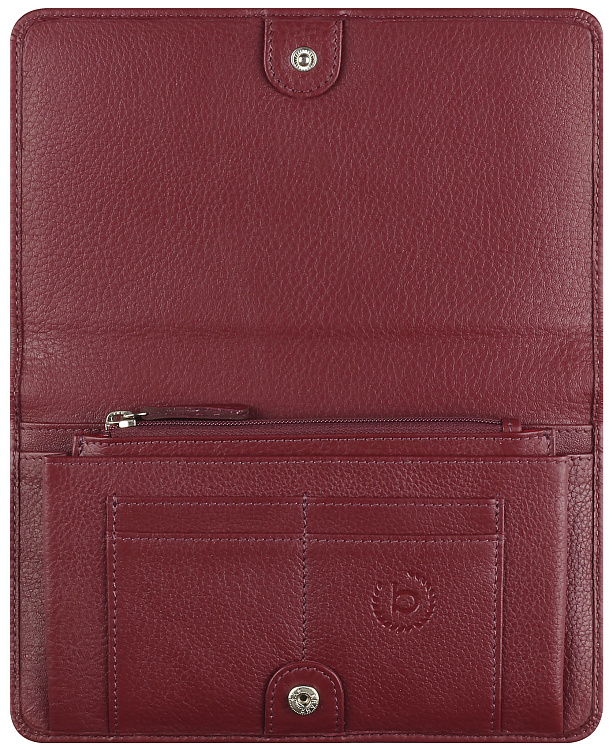 Кошелёк женский BUGATTI Lady Top, красный, натуральная воловья кожа, 19,5х2х11,2 см