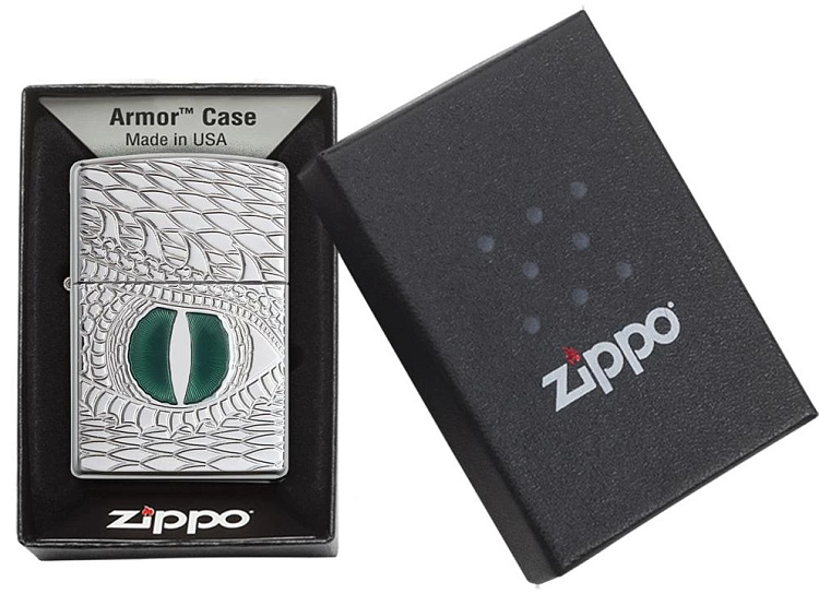 Зажигалка ZIPPO Armor™  с покрытием High Polish Chrome, латунь/сталь, серебристая, 38x13x57 мм