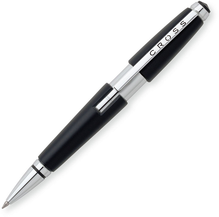 Ручка-роллер Cross Edge без колпачка. Цвет - черный.