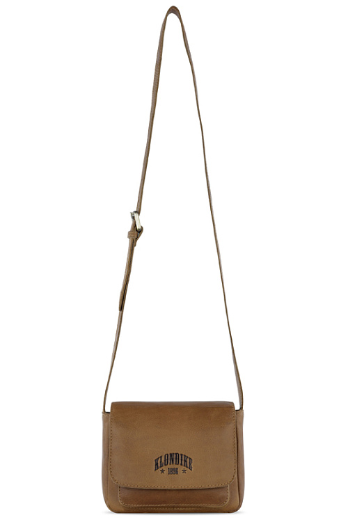 Сумка через плечо KLONDIKE RUSH «Monika», натуральная кожа в коньячном цвете, 20 х 15,5 х 8 см