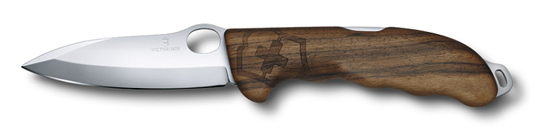 Нож охотника VICTORINOX Hunter Pro Wood 130 мм, 2 функции, с фиксатором, рукоять из орехового дерева