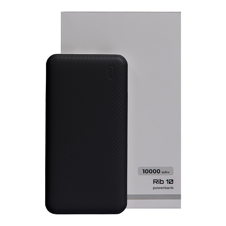Универсальный аккумулятор Rib 10 (10000 мАч), белый, 13,5х6.8х1,5 см