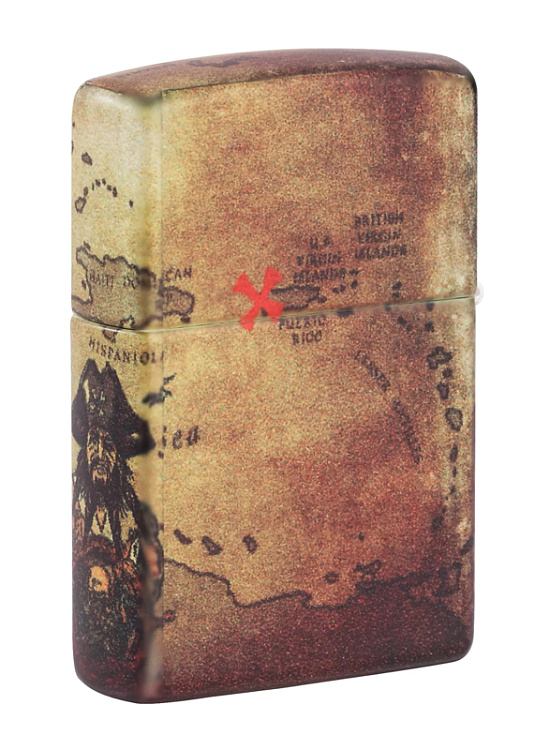 Зажигалка Zippo Pirate Ship с покрытием White Matte, латунь/сталь, белая, матовая, 38x13x57 мм