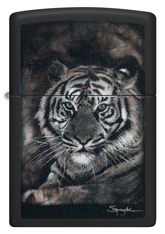 Зажигалка ZIPPO Spazuk Design с покрытием Black Matte, латунь/сталь, чёрная, матовая, 38x13x57 мм