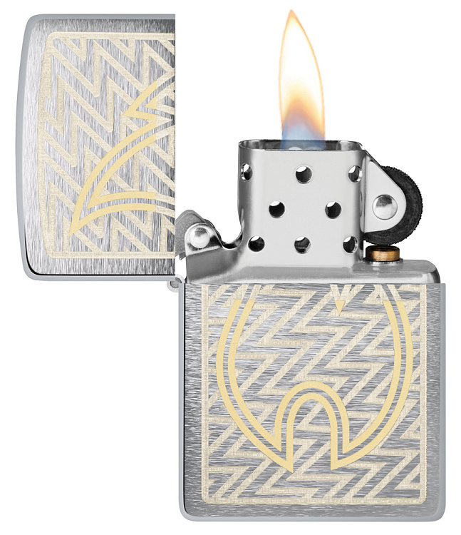Зажигалка ZIPPO с покрытием Brushed Chrome, латунь/сталь, серебристая, 38x13x57 мм