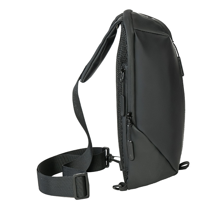 Сумка на плечо водостойкая "Sling", чёрный, 33 х 18 х11 см, 100% полиуретан