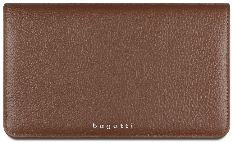 Кошелёк женский BUGATTI Lady Top, коньячный, натуральная воловья кожа, 19,5х2х11,2 см