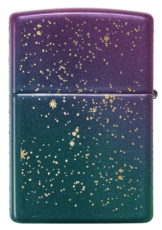 Зажигалка ZIPPO Starry Sky с покрытием Iridescent, латунь/сталь, фиолетовая, матовая, 38x13x57 мм
