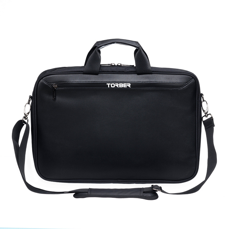 Сумка для ноутбука TORBER VOYAGE 15.6'', чёрный, нейлон/микрофибра, 43 х 5 х 29 см, 6л