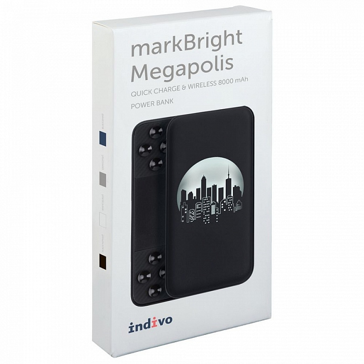 Аккумулятор с беспроводной зарядкой markBright Megapolis