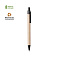 Ручка шариковая DESOK, бежевый, переработанный картон, пшеничная солома, ABS пластик, 13,7 см
