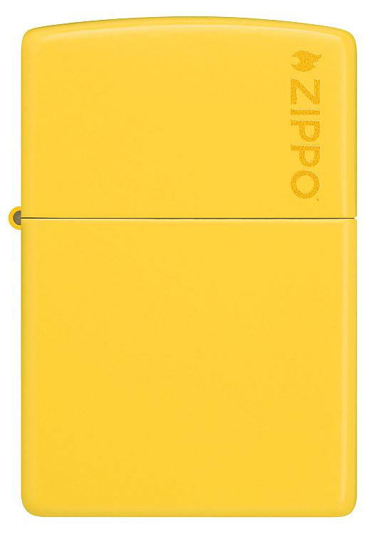 Зажигалка ZIPPO Logo с покрытием Sunflower, латунь/сталь, желтая, глянцевая, 38x13x57 мм