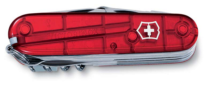 Нож перочинный VICTORINOX Swiss Champ, 91 мм, 33 функции, полупрозрачный красный