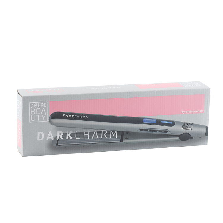 Щипцы-гофре для волос DEWAL BEAUTY Dark Charm, 25x110 мм, 40 Вт, серые