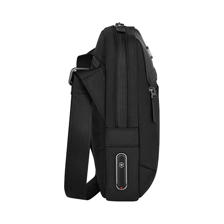 Сумка через плечо VICTORINOX Architecture Urban2 Crossbody Bag, черный, полиэстер/кожа, 22x9x28 см, 6 л