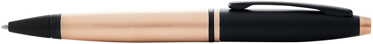 Шариковая ручка Cross Calais Brushed Rose Gold Plate and Black Lacquer