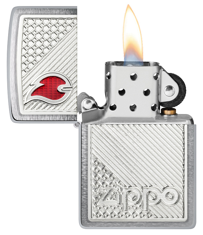 Зажигалка ZIPPO Classic с покрытием Brushed Chrome, латунь/сталь, серебристая, 38x13x57 мм