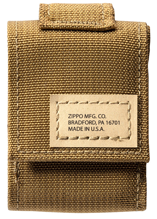Чехол ZIPPO для широкой зажигалки,нейлон,с нейлоновым фиксатором на ремень, песочный
