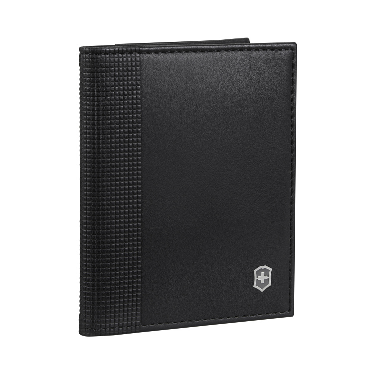 Визитница VICTORINOX Altius Alox с защитой от сканирования RFID, чёрная, натуральная кожа, 9x1x10 см
