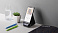 Настольные часы "Smart Pyramid" с bluetooth колонкой (3Вт) и беспроводным (15W) зарядным устройством, с подсветкой логотипа