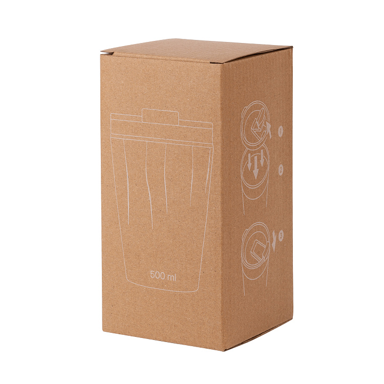 Термостакан "Calypso" 500 мл, покрытие soft touch, черный #