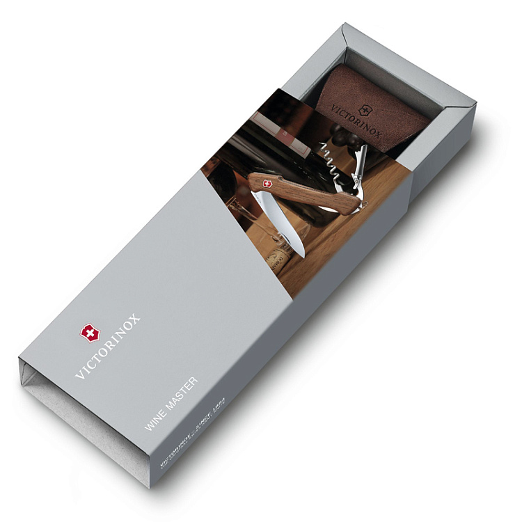Нож перочинный VICTORINOX Wine Master, 130 мм, 6 функций, с фиксатором, рукоять из оливкового дерева