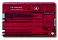 Швейцарская карточка VICTORINOX SwissCard Quattro, 13 функций, полупрозрачная красная