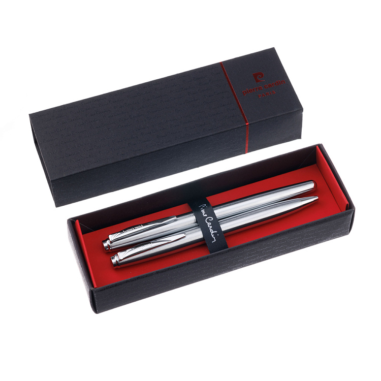 Набор  Pierre Cardin PEN&PEN: ручка шариковая + роллер. Цвет - стальной. Упаковка Е.