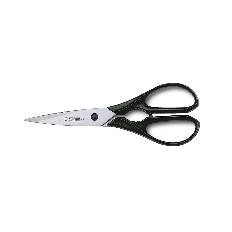 Набор из 6 кованых кухонных приборов VICTORINOX: 5 ножей и ножницы, в антрацитовой подставке из бука