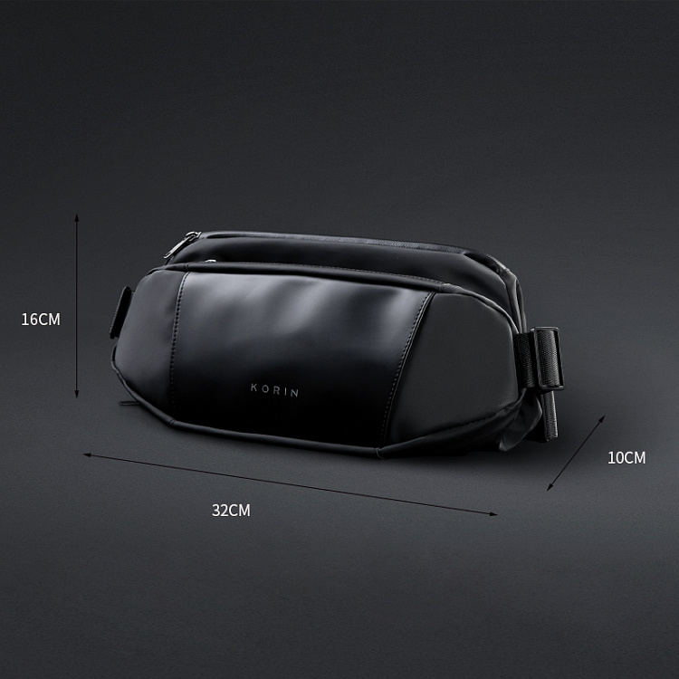 Наплечная сумка FlipSling 32х16х10 см, темно-зеленая/черная