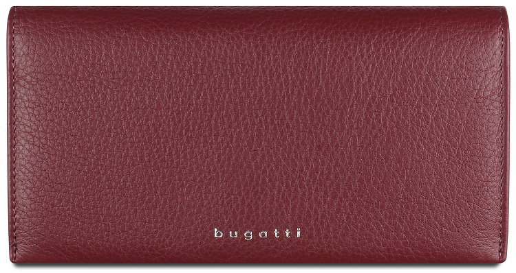 Кошелёк женский BUGATTI Lady Top, красный, натуральная воловья кожа, 19,5х2х10 см