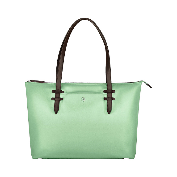 Сумка VICTORINOX Victoria Deluxe Business Tote, мятная, нейлон/кожа/микрозамша, 47x15x31 см, 16 л