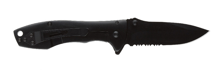 Нож складной Stinger, 80 мм, (чёрный), материал рукояти: сталь/алюминий (чёрный)