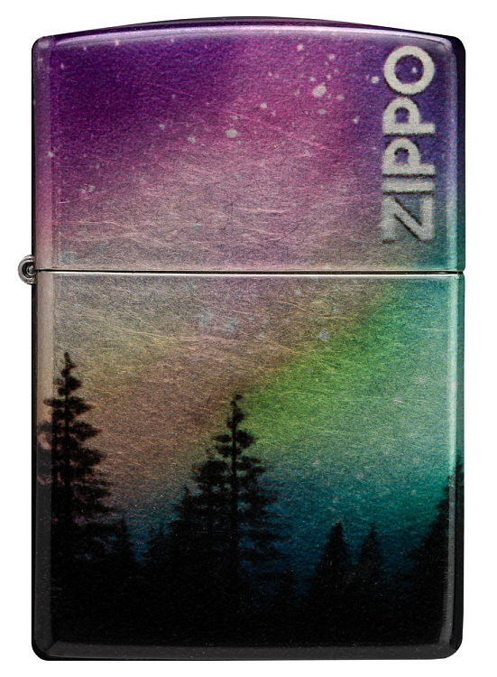 Зажигалка ZIPPO Colorful Sky с покрытием 540 Tumbled Chrome, латунь/сталь, разноцветная, 38x13x57 мм